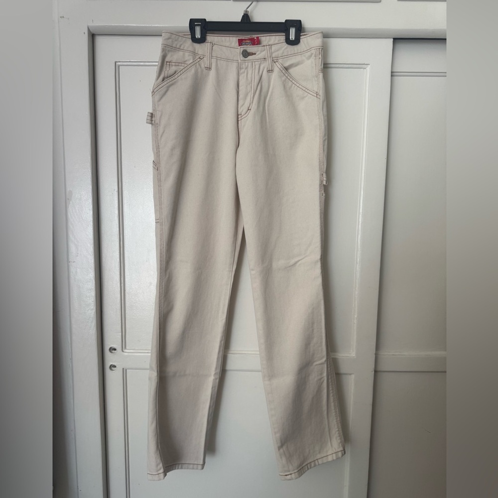 Dickies Woman Cream Cargo Pants Relaxed Fit